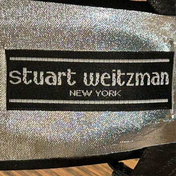 Stuart Weitzman Black Strappy Sandals Rhinestones on Strap & Buckle Size 9 - Picture 10 of 12